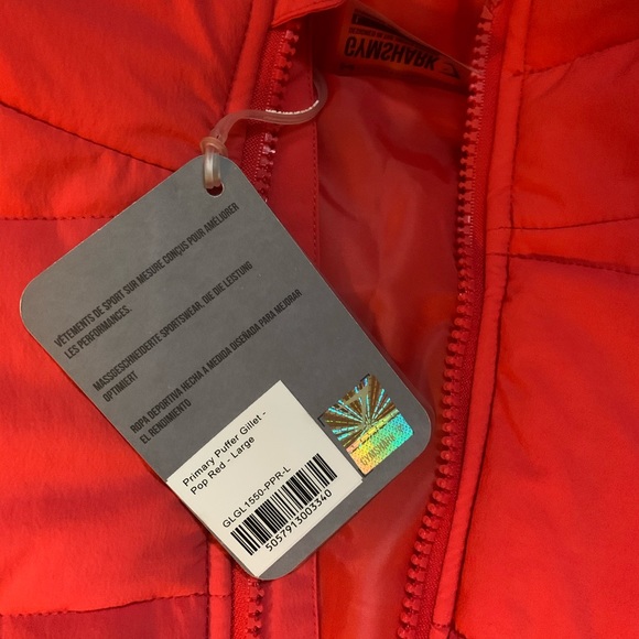 Gymshark Primary Puffer Gilet Vest - Redish/orange large - Picture 3 of 3